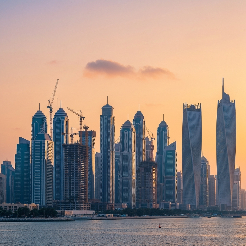Dubai skyline and off-plan construction
